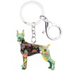 BONSNY Llavero de aleación esmaltada Doberman para mujer, regalo de