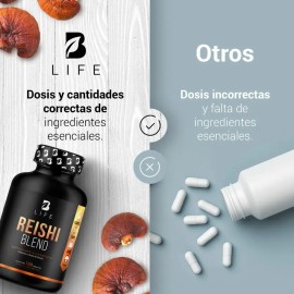 Hongo Reishi 100 Cáps Antioxidante Antiinflamatorio. B Life Sabor Sin sabor