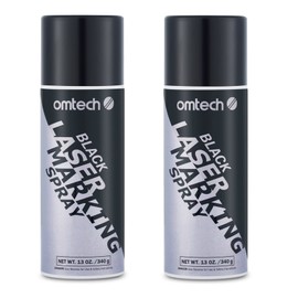 OMTech Laser Marking Spray, Metal Laser Marking Fluid for CO2 Laser Engravers, 2Pcs 13oz Aerosol High Contrast Spray for Black Laser Engraving Metal, Laser Ink Agent for Aluminum Stainless Steel Brass
