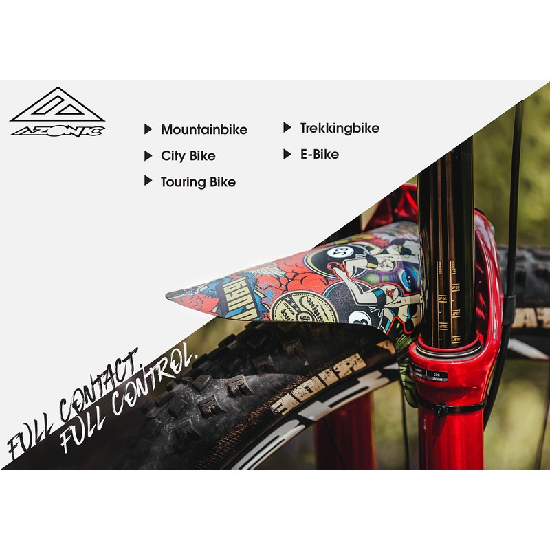 AZONIC Splatter Fender MTB Mudguard, Bicycle Splash Guard for Back