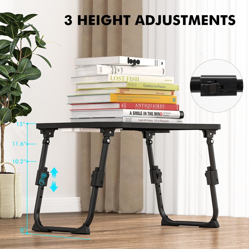 Lap Desk for Bed Adjustable Height, Foldable Bed Table with