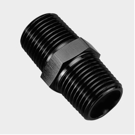 Black Aluminum Anodized Sensor Coupler Straight 1/8" NPT Male to 1/8" NPT Male Thread Coupling Equal Pipe Hose Fitting Adapter (1/8" NPT)