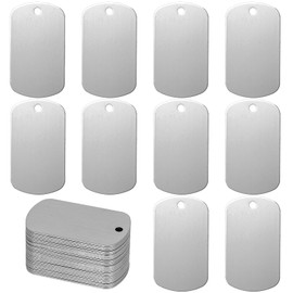 25 Pcs Metal Stamping Blanks Tags Aluminum Blank Tags Laser Engraving Blanks Tags with Hole (Rectangle)