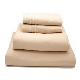 Stych & Loom Queen Sheet Set – 4 Piece Ultra Soft Microfiber Sheets - Hotel Quality, Cooling & Breathable - Wrinkle & Shrink Resistant - Easy Care Bedding for Men & Women (Queen, Cream)