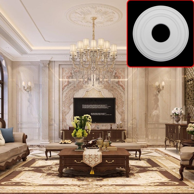 HEVSTIL Black Ceiling Medallion PU Ceiling Medallion for Light Fixtures