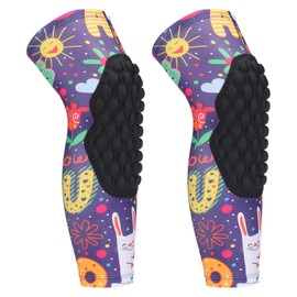 PATIKIL Youth Knee Pads, 2Pack Crashpad Compression Sleeve Protective Basketball Guard Pads for Sports Baseball Football Volleyball, Yellow, YS