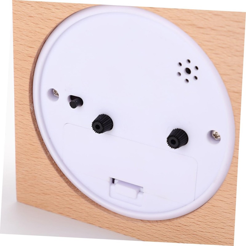 Mobestech Creative Wooden Square Alarm Clock with Night Light Snooze