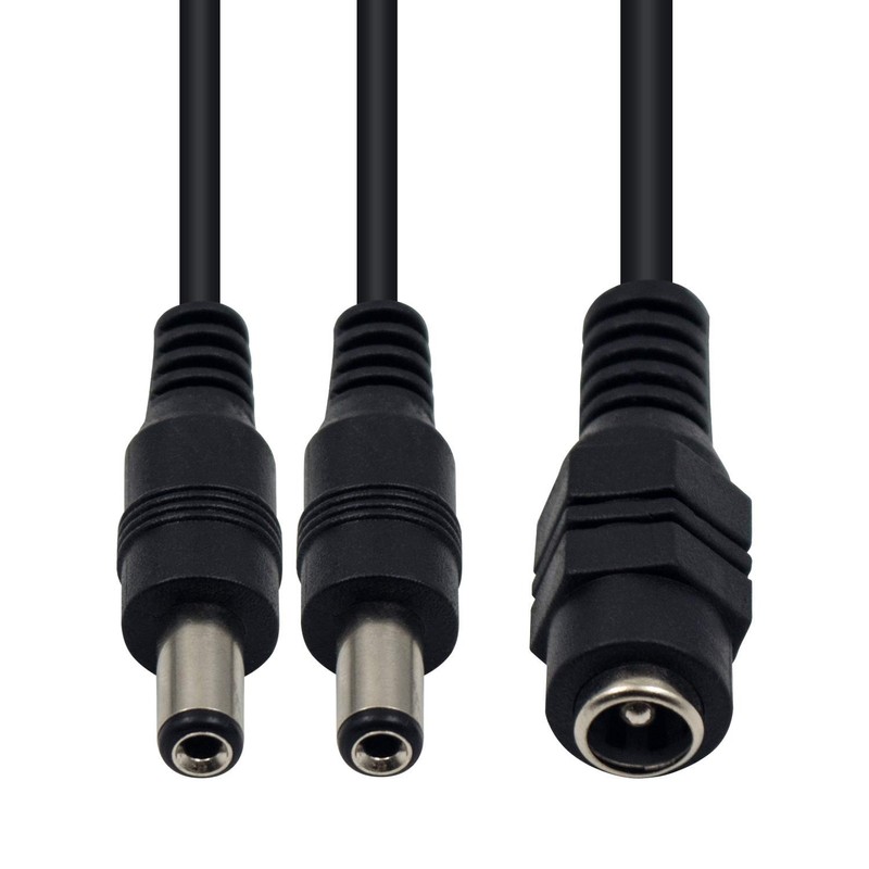 Duttek CCTV Power Splitter Cable, DC 5.5 x 2.1 mm,