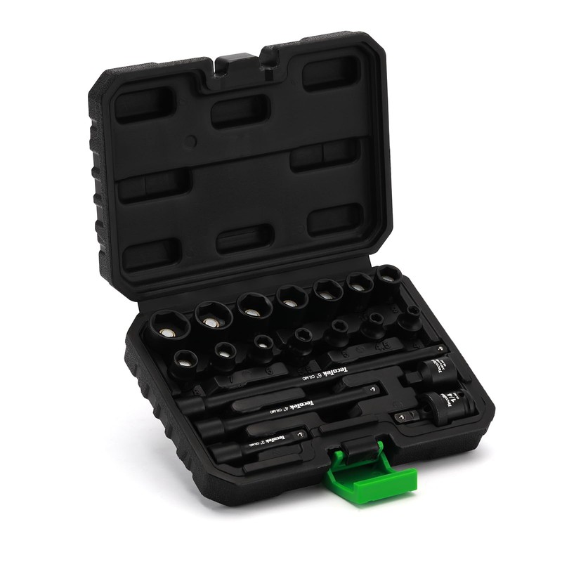 TecoTek 19-Piece 1/4" Drive Shallow Magnetic Impact Socket Set, Metric,