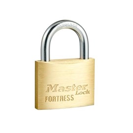 Master Lock Solid Brass Body 50mm Wide Economy Padlock with Keys - Mini Lock with 4-pin Anti-Pick Cylinder and Cut-Resistant Steel Shackle - Small Lock with Key for Lockers and Cabinets
