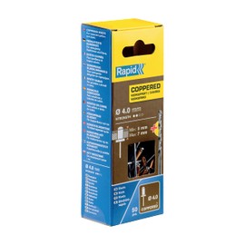 Rapid Blind Rivets for Copper Diameter 4 mm 5-7 mm Clamping Range 50 Pieces Copper-Plated Rivets Set Including Drill for Blind Rivet Pliers