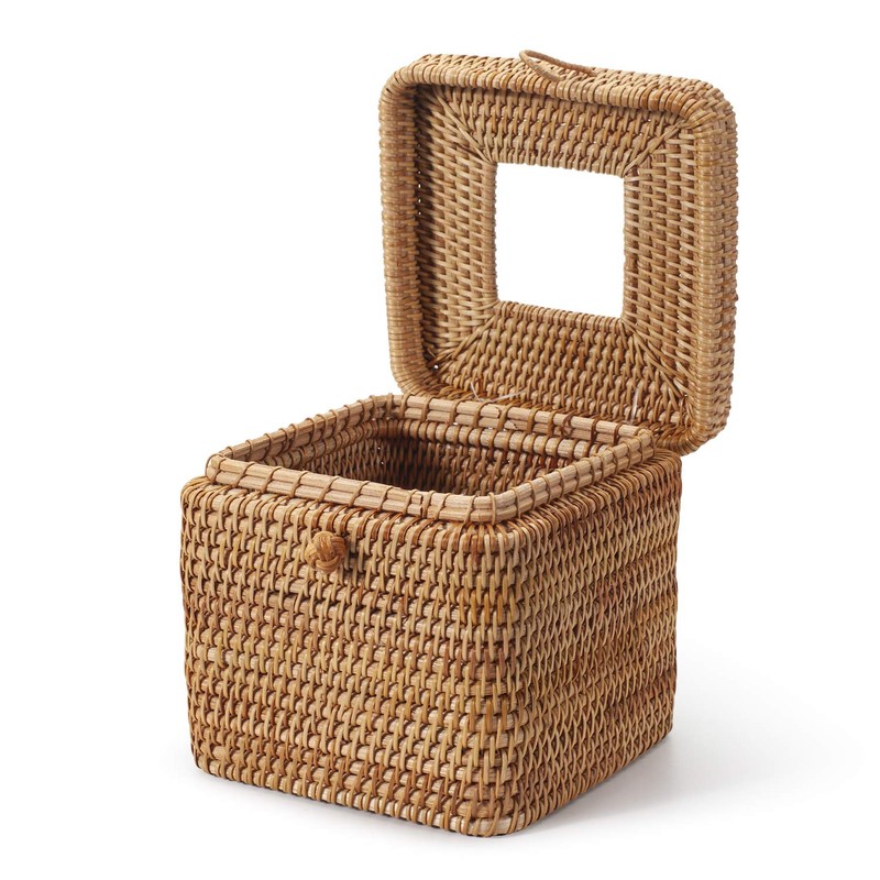 Rattan Cosmetic Tissue Box, Decorative Woven Tissue Holder, Tissue Dispenser