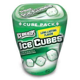 ICE BREAKERS ICE CUBES Spearmint Chewing Gum (Sugar Free, 40-Count Pieces, Pack of 8)