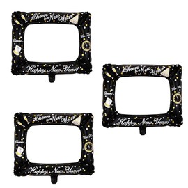 Soochat Happy New Year 2025 Picture Frame, New Year Photo Booth Picture Frame & Props, New Year's Eve Party Photo Booth Props Supplies 3Pcs