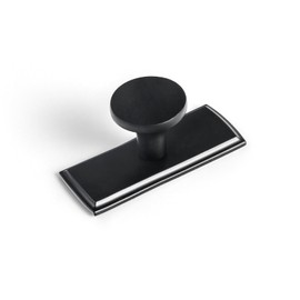 Goo-Ki Matt Black Cabinet Knob with Backplate,High-end Zinc Alloy Cabinet Hardware,6 Packed