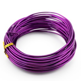 AEAOA 11 Yard Aluminum Wire Bendable Metal Wire Jewelry Craft Wire Beading Floral Making Jewelry Making Doll Making (18 Gauge, Purple)