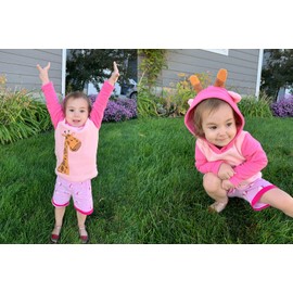 Sweaters for Girls Fuzzy Fleece Pullover Hoodies Cute Giraffe Ear Hooded Sweatshirts Warm Loose Outerwear Kids Winter Sweater Pink-Size 7/8149