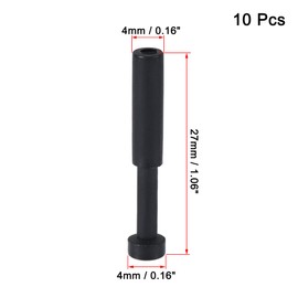 sourcing map Push to Connect Fittings, Cap Style Pneumatic Blanking Plugs, Fit for 4mm Inner Dia. Air Hose Tube Pipe, Plastic, Black, Pack of 10