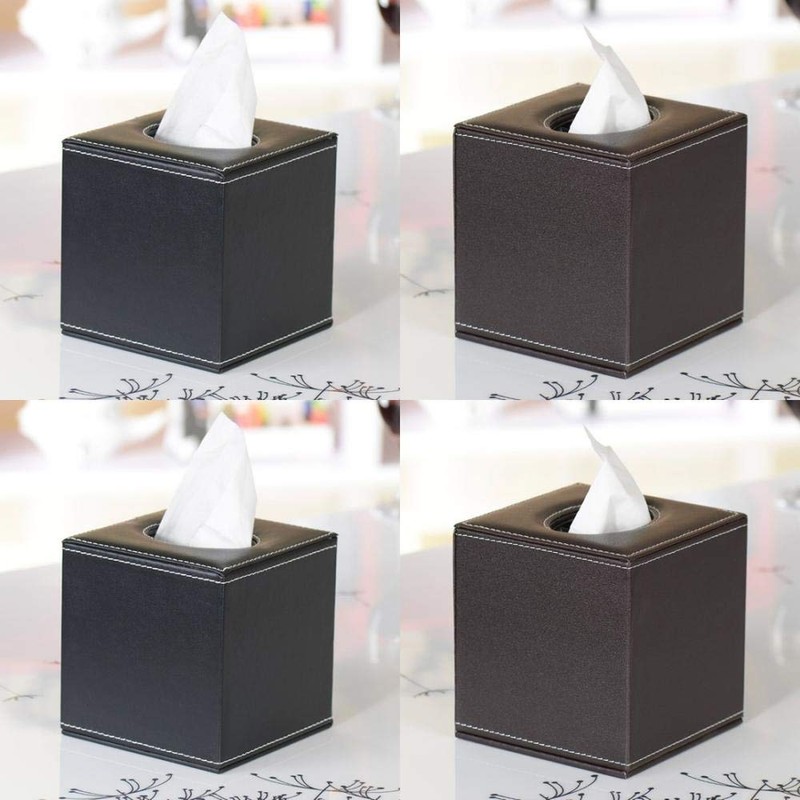 PU Leather Tissue Dispenser - Facial Tissue Box Cover and