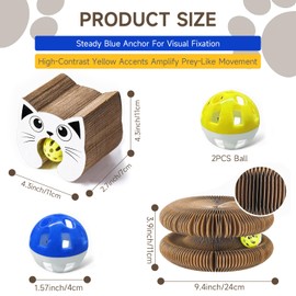 LMXMGRG Cat Toys Interactive Magic Organ Cat Scratcher Reversible Cat Toys for Indoor Cats with Two Balls Cat Scratching Board for Grinding Claw Furniture Protector