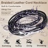 ChainsHouse Leather Necklace for Men String Necklace Black Cord Necklace