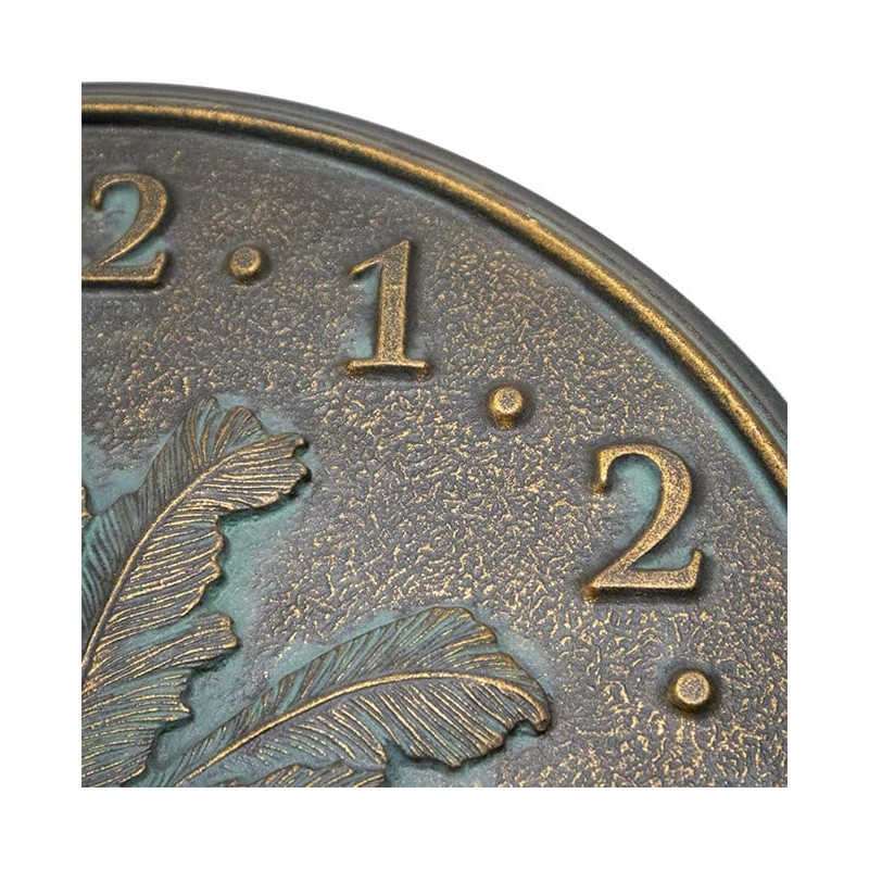 BestNest Whitehall Palm Tree Clock & Thermometer Set, Bronze Verdi,