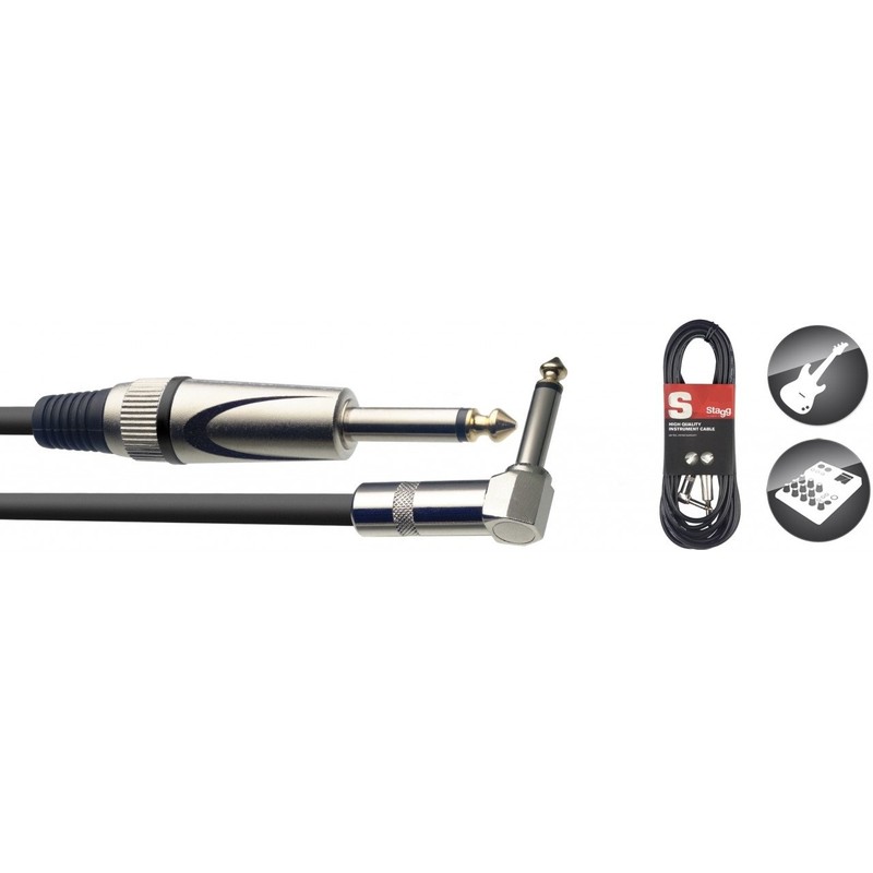 Stagg SGC1.5PL DL 1.5m Angled Jack Guitar cable