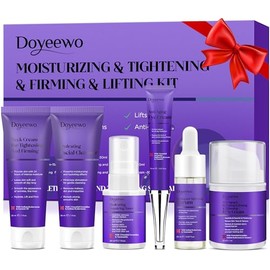 Set de cuidado de la piel, 6 piezas de cuidado de la piel profesional para mujeres y adolescentes, kit de rutina facial antienvejecimiento para tensar