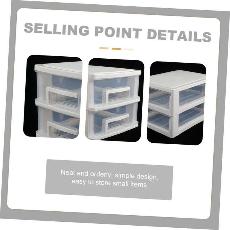 OATIPHO Drawer Organizer Storage Box 2-Layer Desktop Storage Tool Transparent