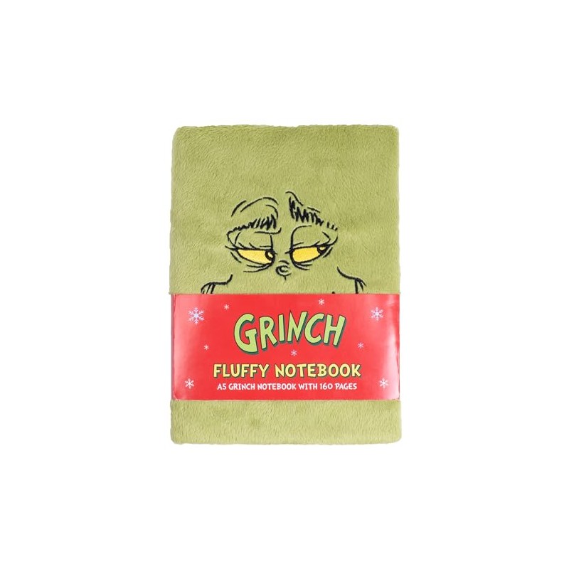 Fizz Creations The Grinch Fluffy Note Book. Festive Textured Notebook.