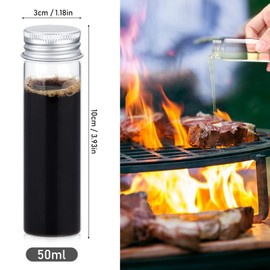 TOBWOLF 12PCS 50ml / 1.7oz Glass Spice Jars, Transparent Spice Containers with Aluminum Lids, Seasoning Storage Bottle Spice Bottles, Glass Seasoning Jars for Home Kitchen, Outdoor Camping, Gardening