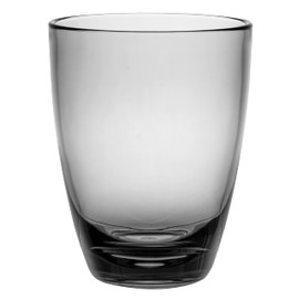 KLIFA- ETON- 15.2 ounce, Set of 6, Acrylic Tumbler Drinking Glasses Cups, BPA-Free, Stackable Plastic Drinkware, Dishwasher Safe, Gray-Black