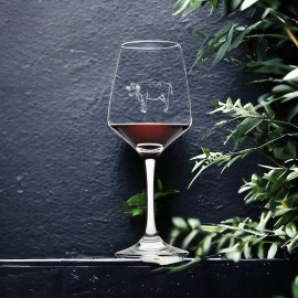 Unmarked Cow Wine Glasses x4 Premium 12 Oz Personalize Farm Animal Country Gift NEW