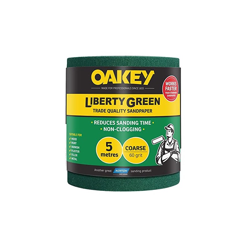 Liberty Green Sanding Roll 115mm x 5m Medium 60g