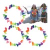 60 Collar Hawaiano Flores Tela Fiesta Batucada Boda Promo