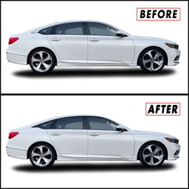 SlickMod Chrome Delete Blackout Vinyl Overlay for 2018-2022 Honda Accord Sedan Window Trim (Gloss Black)