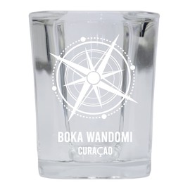 R and R Imports Boka Wandomi Curaçao Beach Souvenir 2 oz Square Base Shot Glass Single