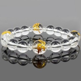 Natural Stone Gold Carved Feng Shui Four God Beast Crystal Bracelet