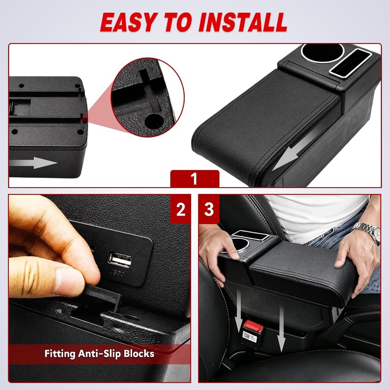 YJYWZH - Caja para reposabrazos de coche para accesorios Volkswagen