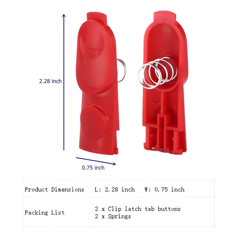 2 Pack Cleaner Head Clip Latch Tab Button Replacement with