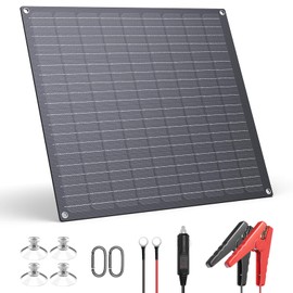 ZOUPW 30W 12V Solar Battery Charger,RV Accessories12V Solar Battery Maintainer Trickle Charger with Built-in Intelligent Charge Controller,IP68 Waterproof for Car Boat Marine RV Trailer Motorcycle