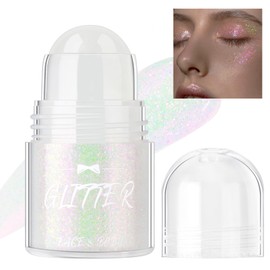 HOSAILY Roll-on Body Glitter Gel, Holographic Face Glitter Mermaid Body Shimmer, Chunky Sequins Hair Glitter Gel for Festival Party Rave Accessories Body Glitter Makeup (02# Sparkling Pink)