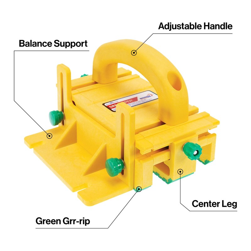 MICROJIG GRR-RIPPER GR-100 3D Table Saw Pushblock, Yellow