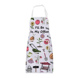 BNQL Gardening Apron With Pockets Garden Lover Gifts Gardener Gift Ideas I'll Be In My Office Garden Cooking Kitchen Apron