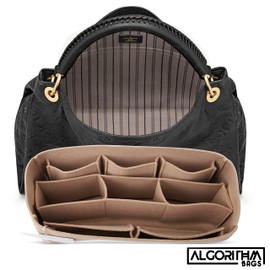 AlgorithmBags Designed for LV Artsy MM GM | Luxury Purse Organizer Insert, 2.5mm Felt Beige Liner Shaper (Taupe, GM)