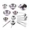 16PCS Pots and Pans Kitchen Toy Stainless Steel Pretend Play
