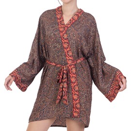 Kimono Boho for Women - 100% Polyester Hook and Loop Closure - Flattering 3/4 Sleeve - All-Season Comfort - Versatile Kimonos for Beach, Vacation, Layering