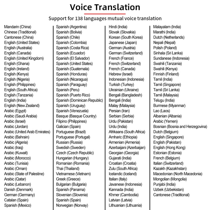 VoxNimbus Langoage Tramslator Device, Portable Traductr de Voz Instantáneo, 138