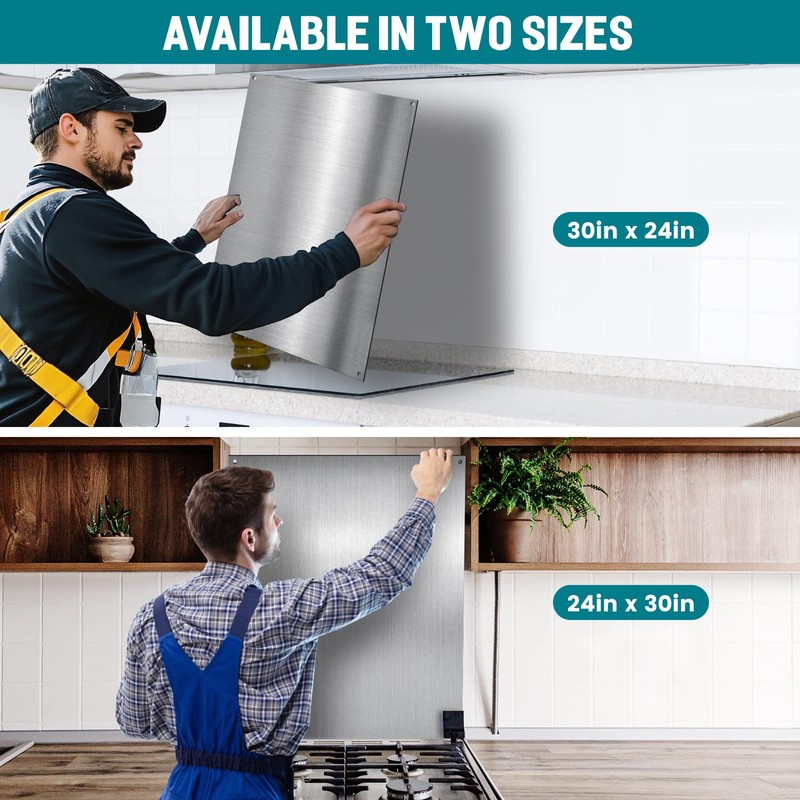 VENFAN 24" x 30" Stainless Steel Backsplash for Stove -