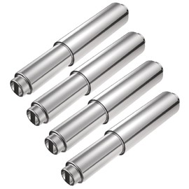 TuoxinEM 4 Pieces Universal Plastic Spring Loaded Toilet Paper Holder Roller Replacement, Chrome (Silver)